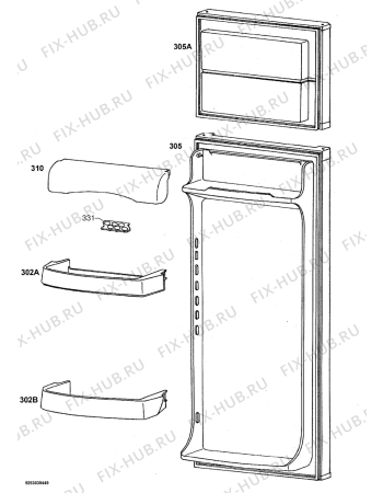 Взрыв-схема холодильника Ikea LFC186/44 10152192 - Схема узла Door 003